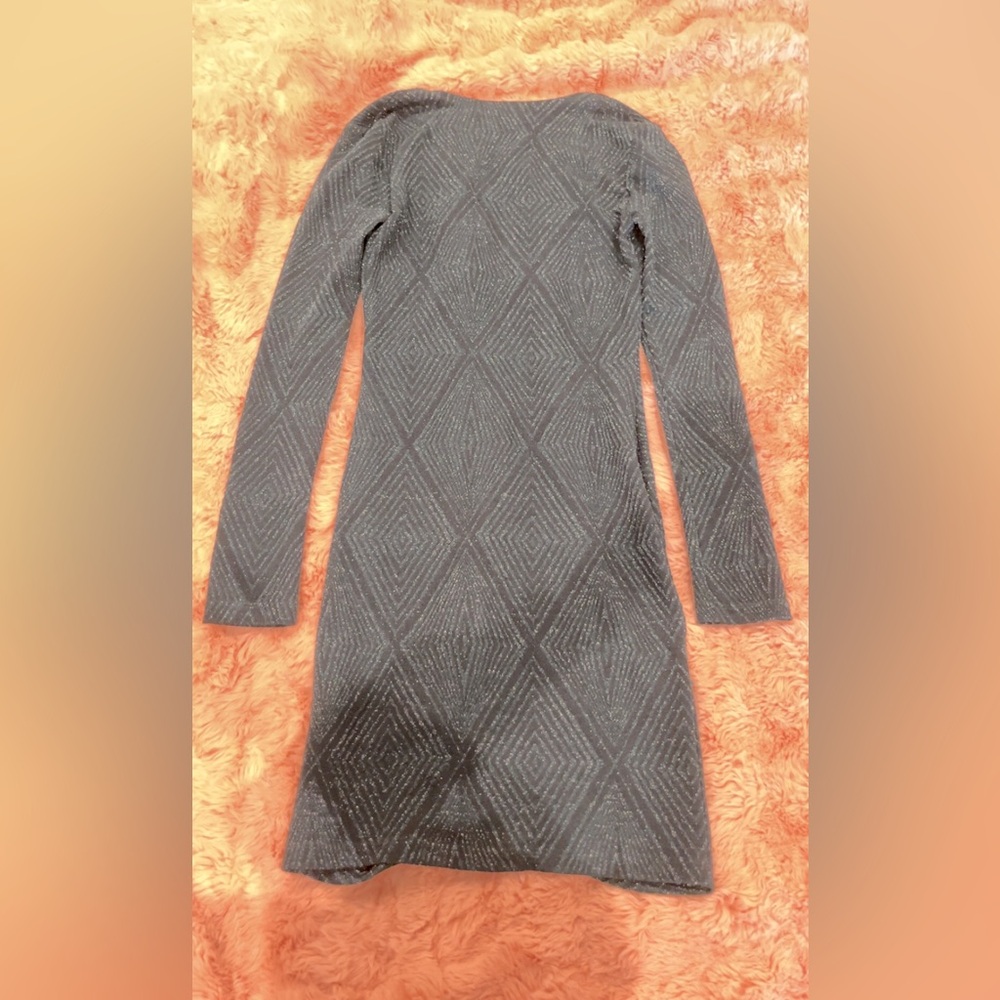 Rock & Roll Denim Mini Fitted Green Sparkly Dress Size Small (4)